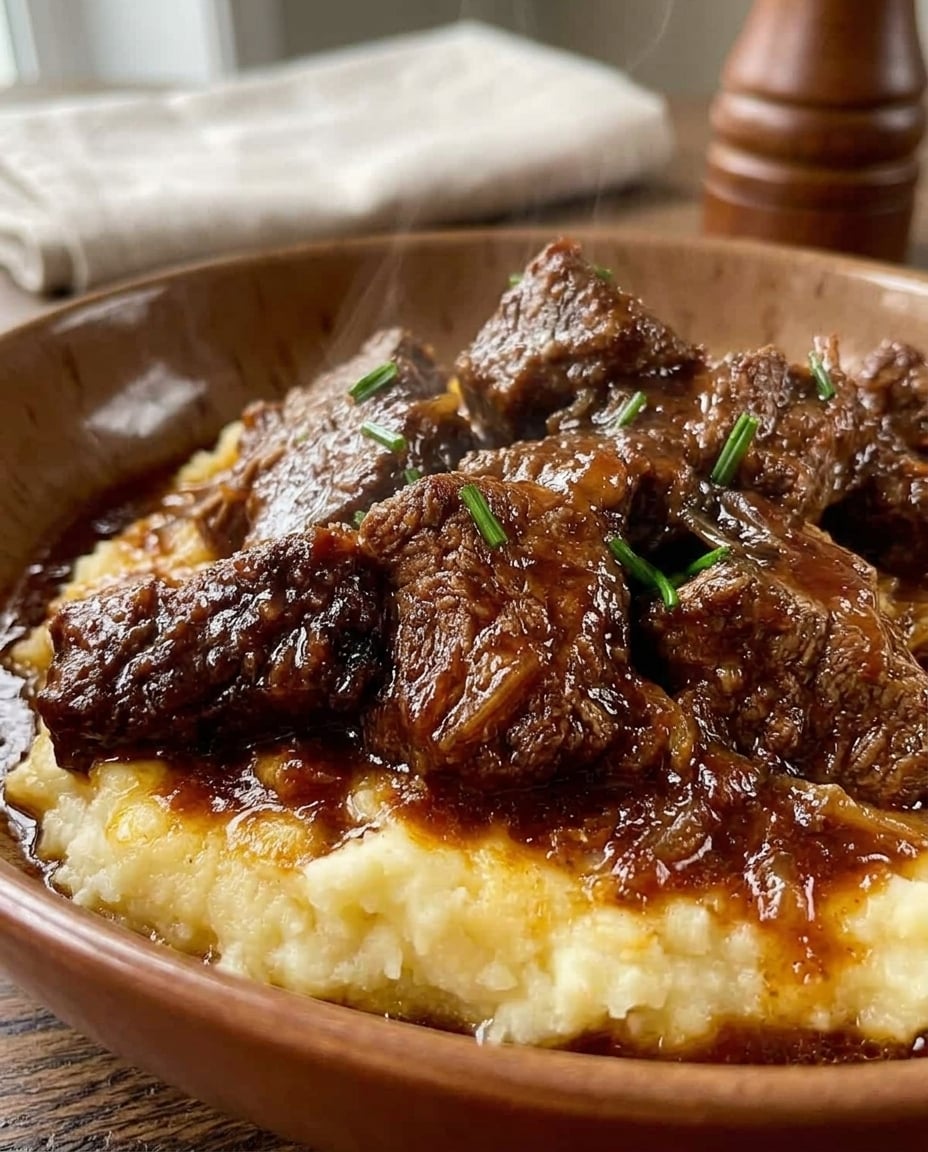 Crock Pot Brown Gravy with Tender Beef ready to eat