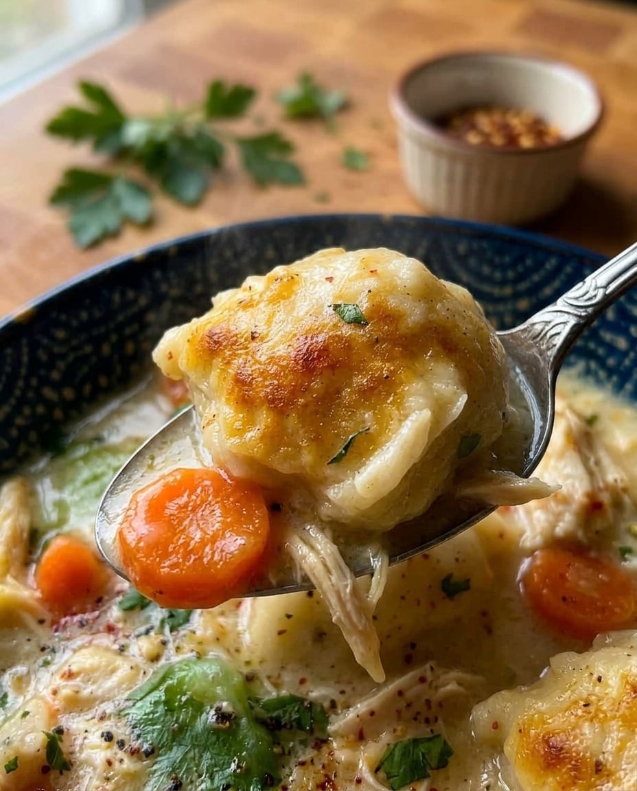 Finished Crock Pot Chicken and Dumplings Recipe