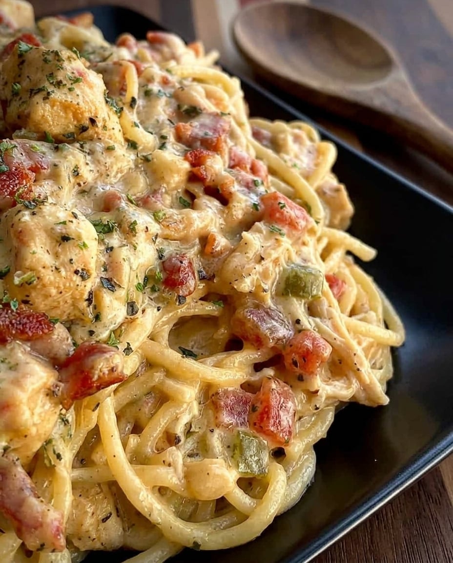 Homemade Crock Pot Rotel Chicken Spaghetti Done Easy