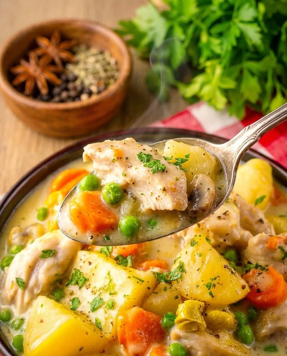 Finished Chicken Stew Crock Pot That Cooks Itself