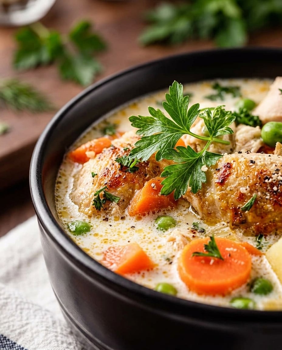 Finished Crock Pot Chicken Stew with Coconut Milk