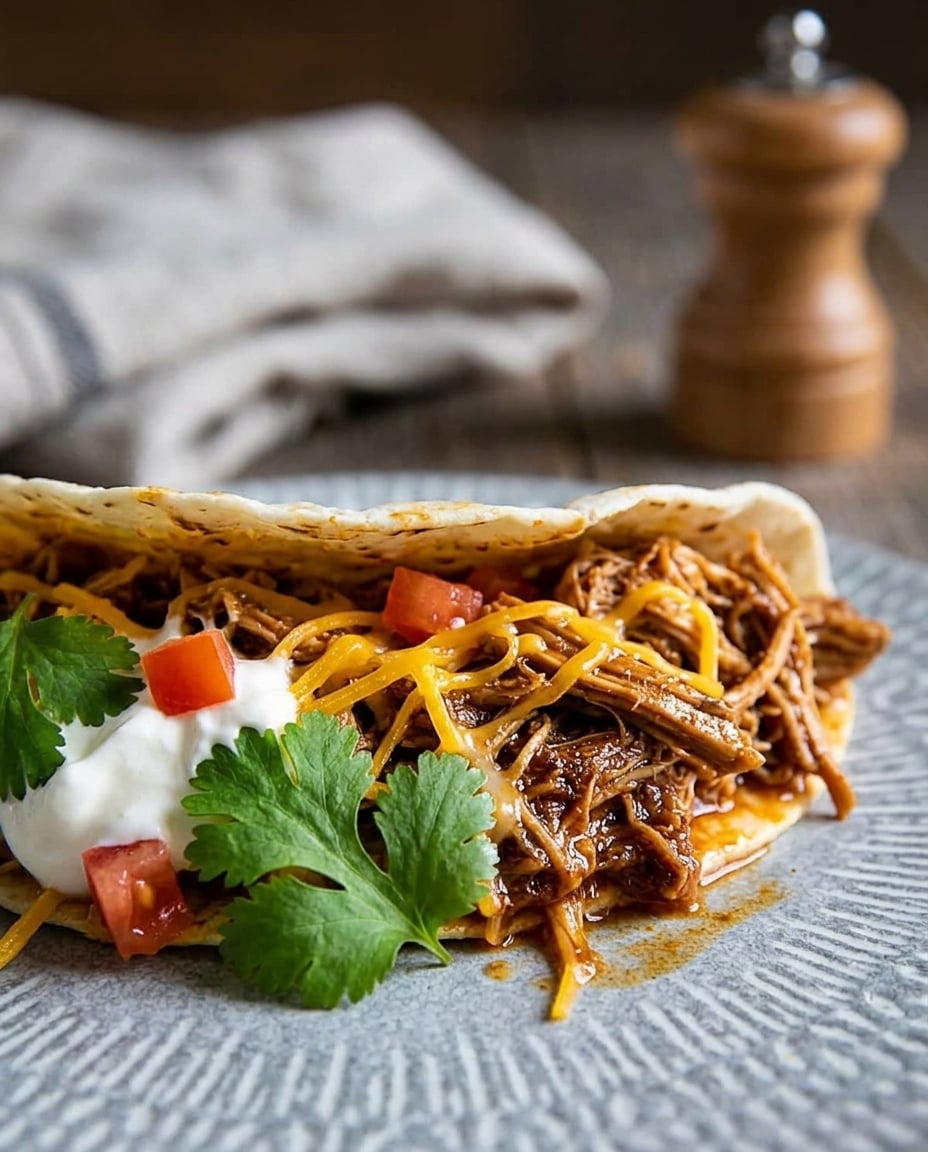 Finished Crock Pot Chicken Tacos Recipe Easy