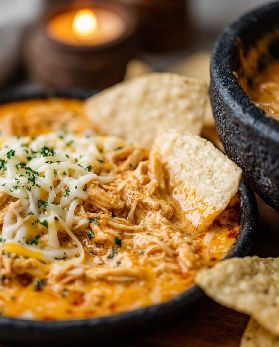 Finished Crock Pot Queso Chicken Recipe