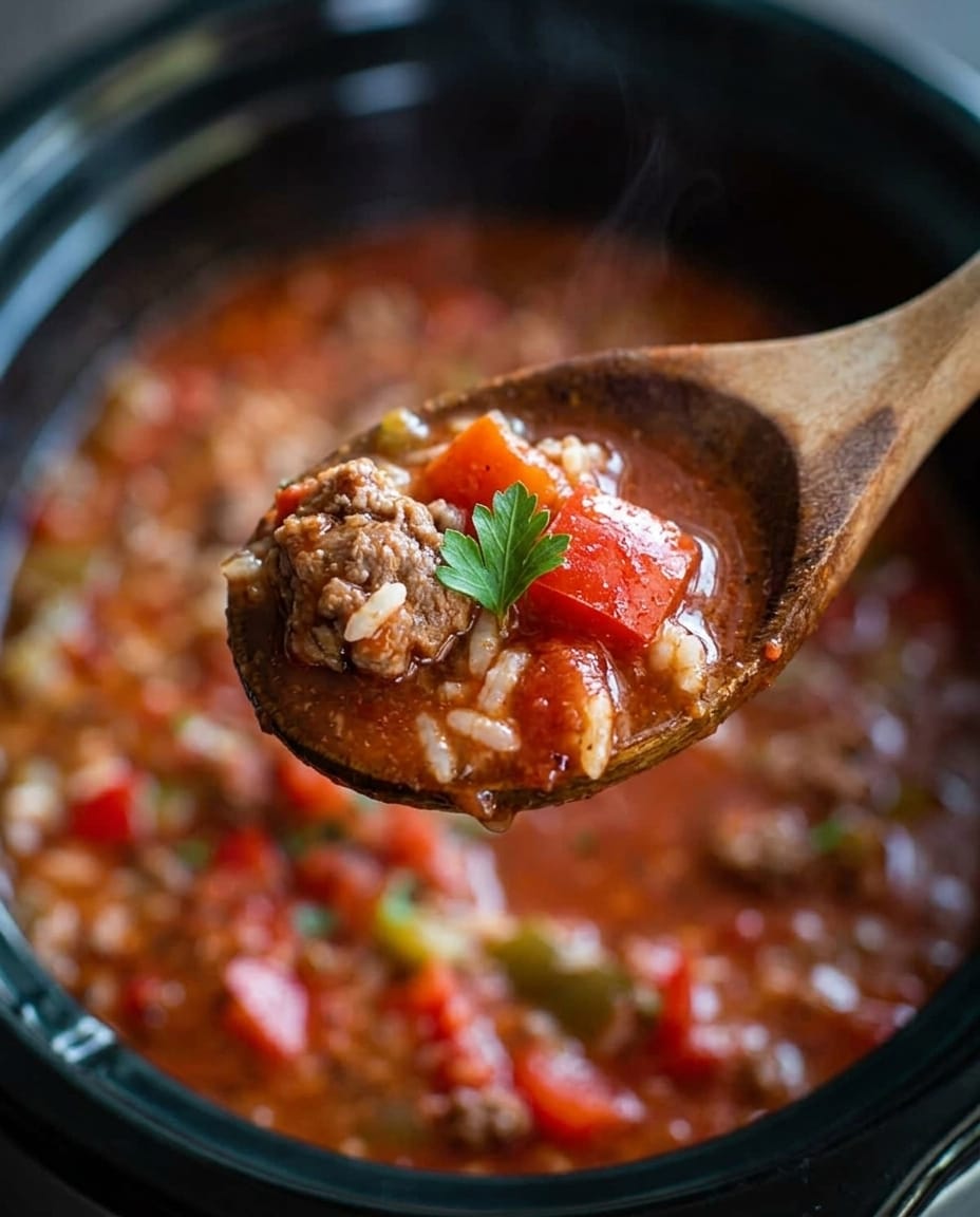 Finished Crock Pot Stuffed Pepper Soup That Works