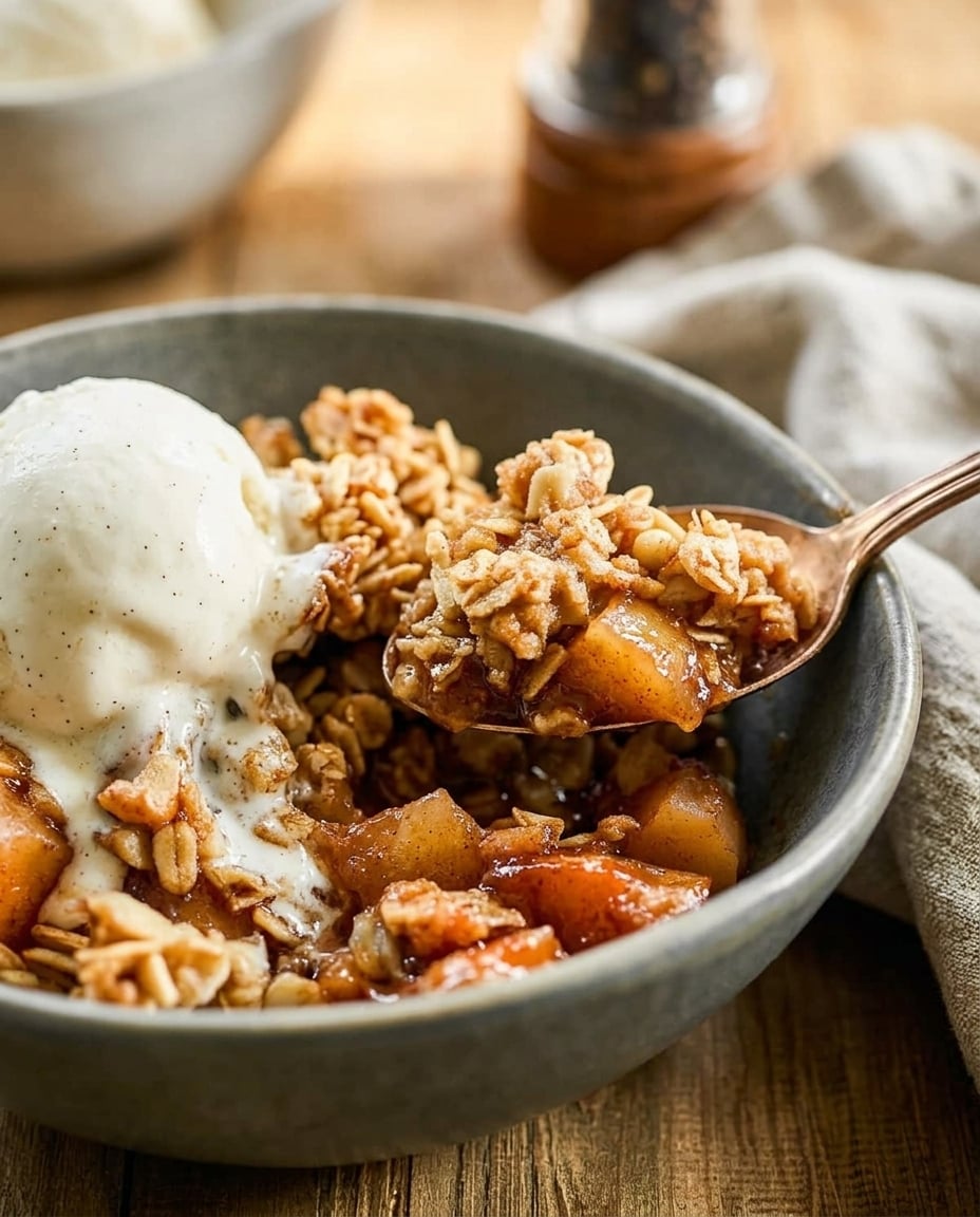 Finished Slow Cooker Apple Crisp That Actually Works