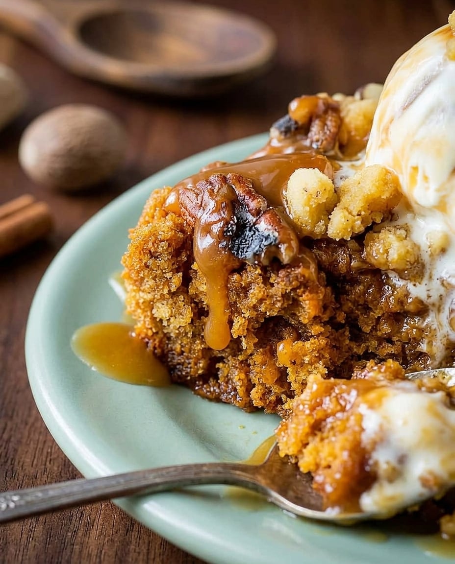 Slow Cooker Pumpkin Dump Cake That Works close-up