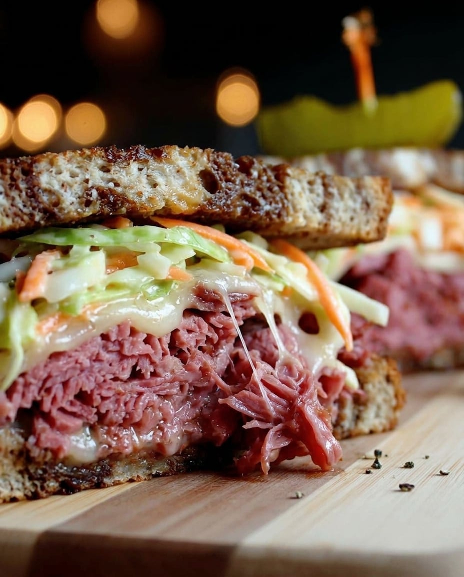 Slow Cooker Reuben Sandwiches Recipe served