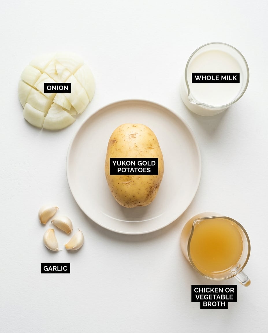 Fresh ingredients for Crock Pot Baked Potato Soup (So Creamy!)