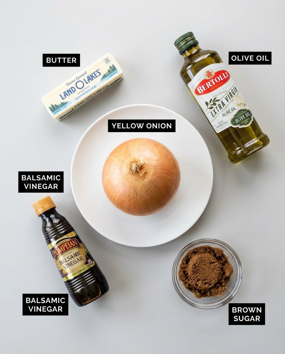 Ingredients for Crock Pot Caramelized Onions, Hands Off