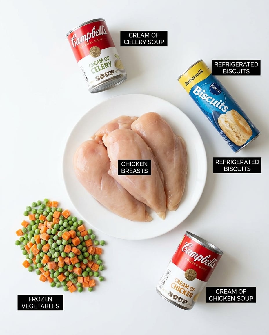Ingredients for Crock Pot Chicken and Dumplings Recipe