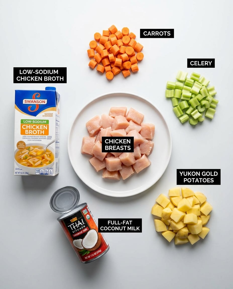 Ingredients for Crock Pot Chicken Stew with Coconut Milk