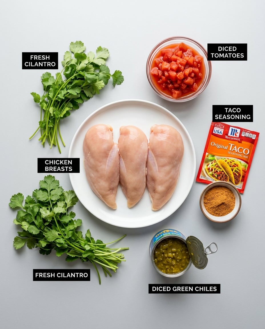 Ingredients for Crock Pot Chicken Tacos Recipe Easy