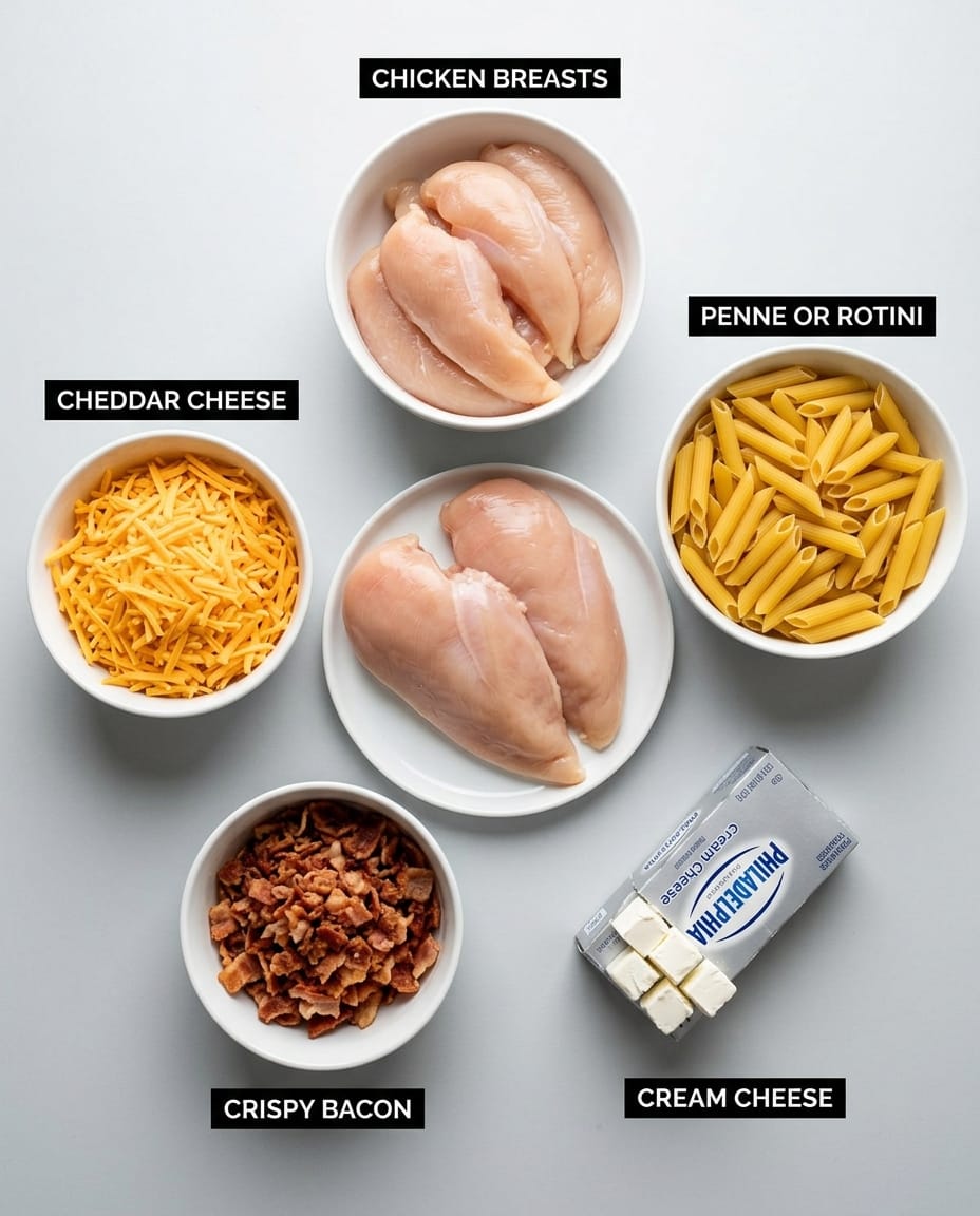 Ingredients for Crock Pot Crack Chicken Pasta Recipe