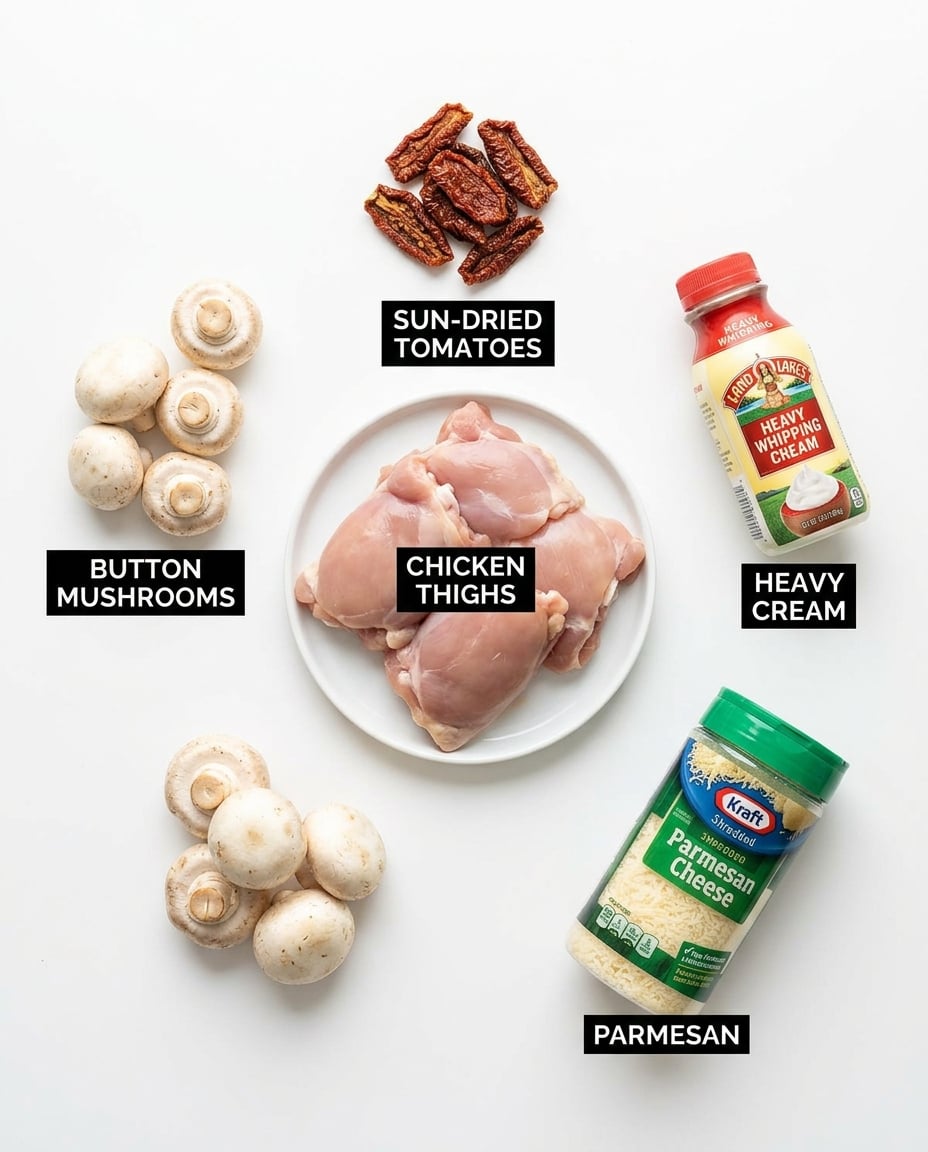Fresh ingredients for Crock Pot Marry Me Chicken Thighs