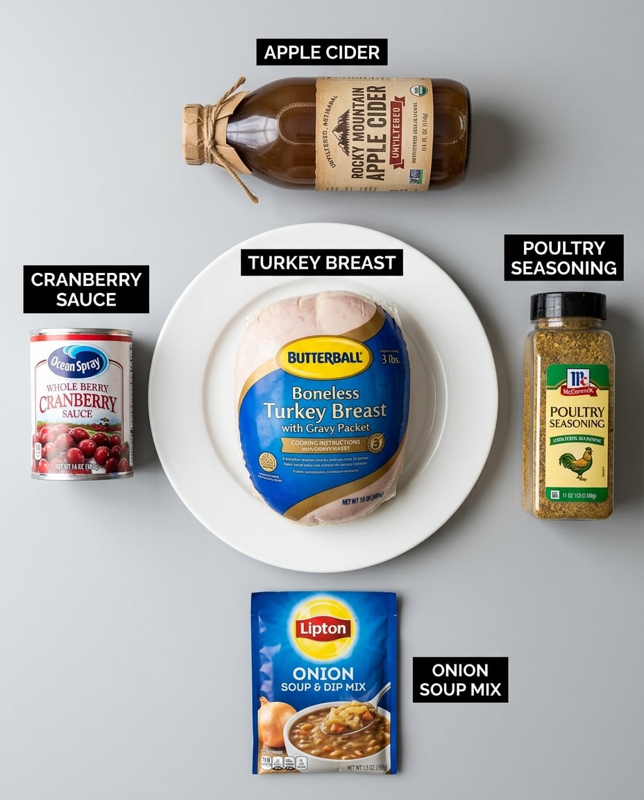 Crock Pot Turkey Breast with Gravy ingredients