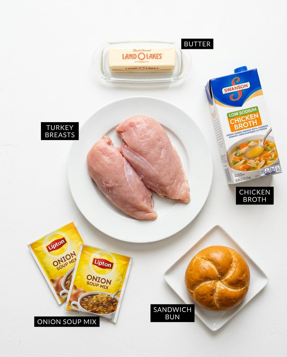 What you need for Crock Pot Turkey Tenderloin Sandwiches