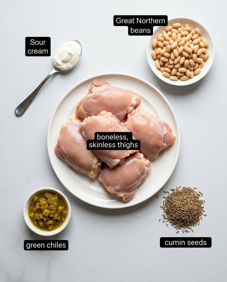 Ingredients for Crock Pot White Chicken Chili Recipe