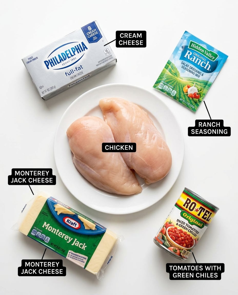 Fresh ingredients for Crock Pot White Chicken Chili with Cream Cheese