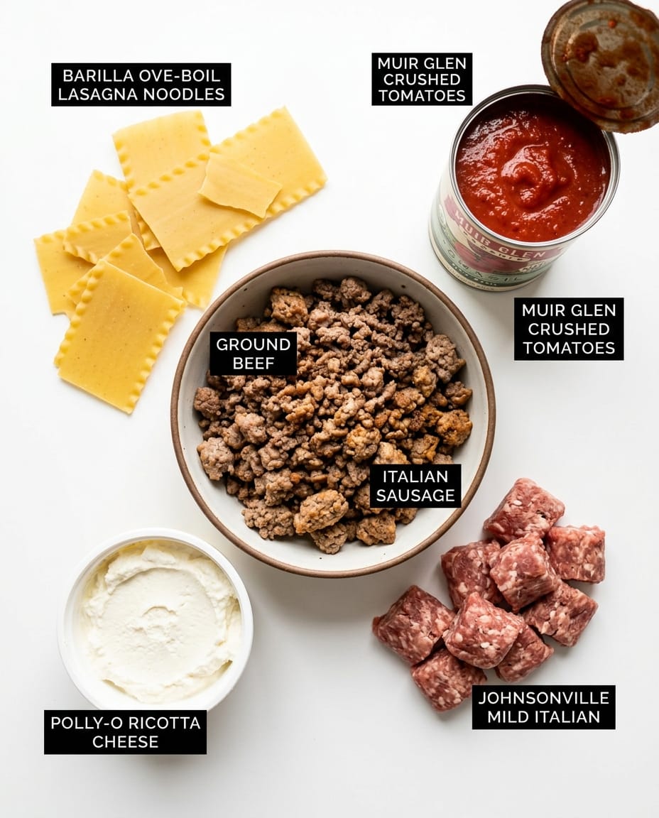 Ingredients for Lasagna Soup Crock Pot Recipe (So Easy!)