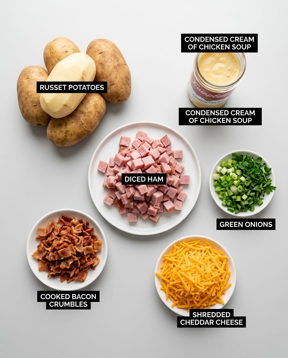 Ingredients for Loaded Potato Soup Crock Pot Recipe