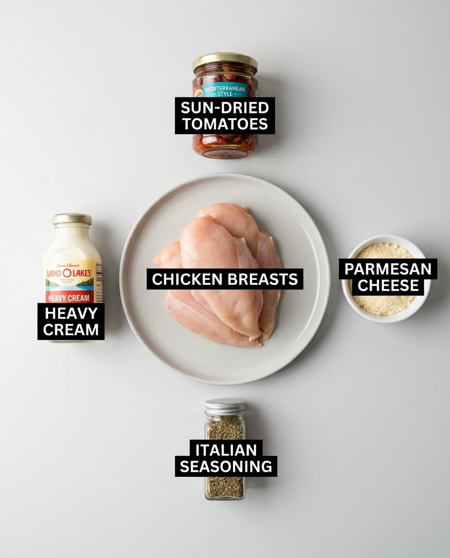 Fresh ingredients for Marry Me Chicken Crock Pot (Creamy & Rich)