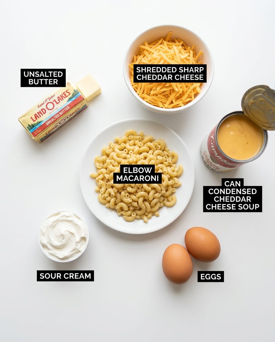 Ingredients for Paula Deen Crock Pot Mac and Cheese