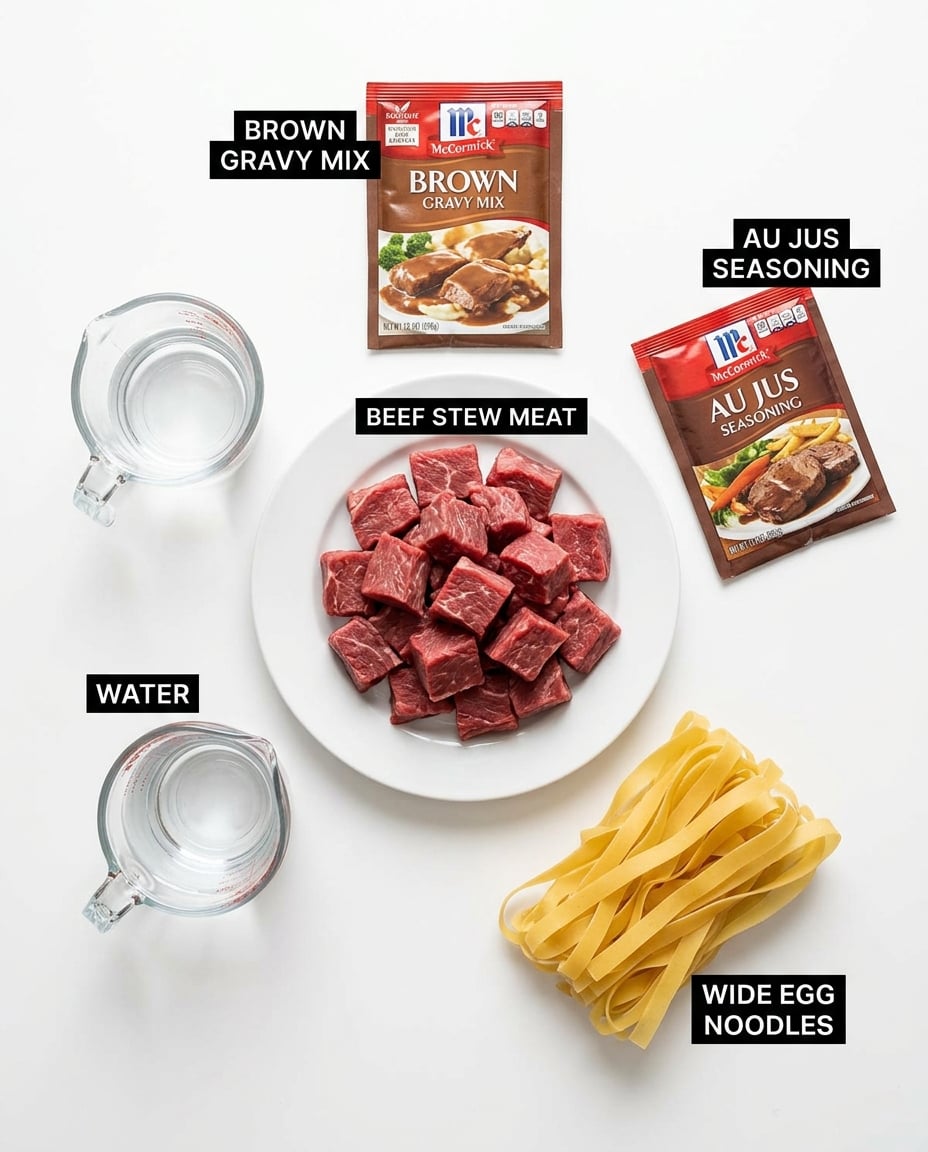 Ingredients for Slow Cooker Beef and Noodles That Work