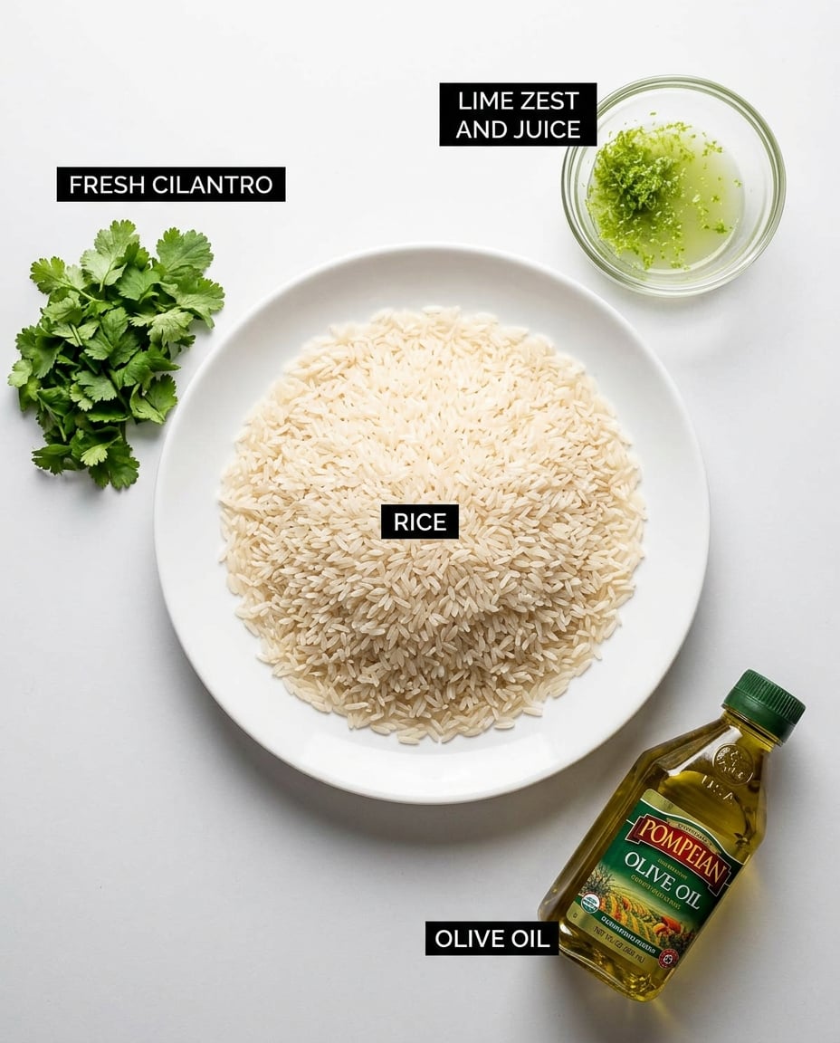 Fresh ingredients for Slow Cooker Cilantro Lime Rice