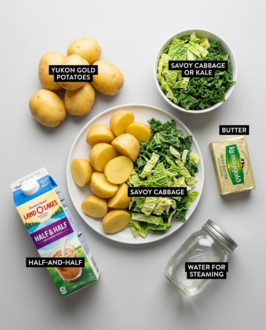 Ingredients for Slow Cooker Colcannon Recipe Creamy Irish Potatoes