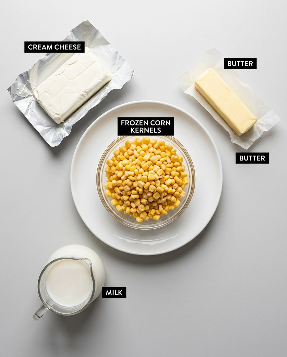 Ingredients for Slow Cooker Creamed Corn That’s Irresistible