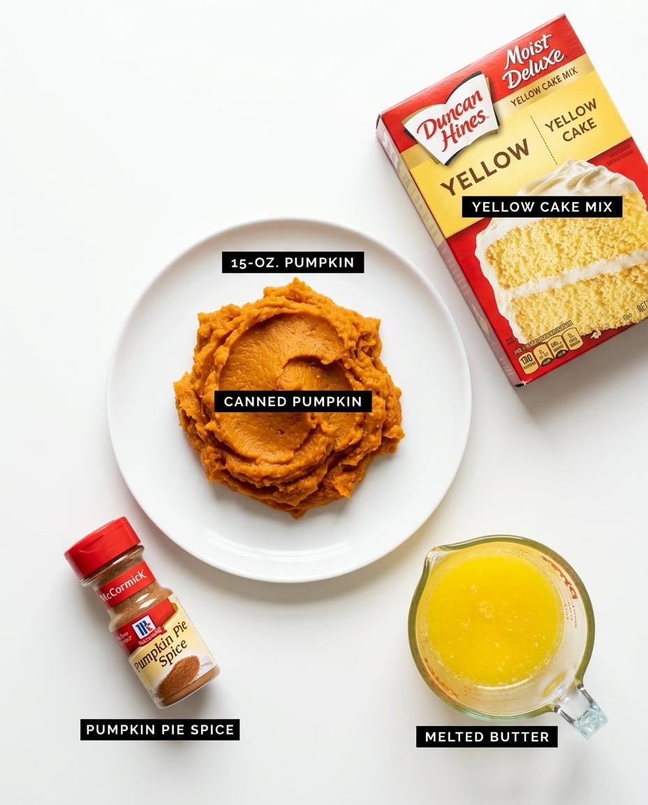 Fresh ingredients for Slow Cooker Pumpkin Dump Cake That Works