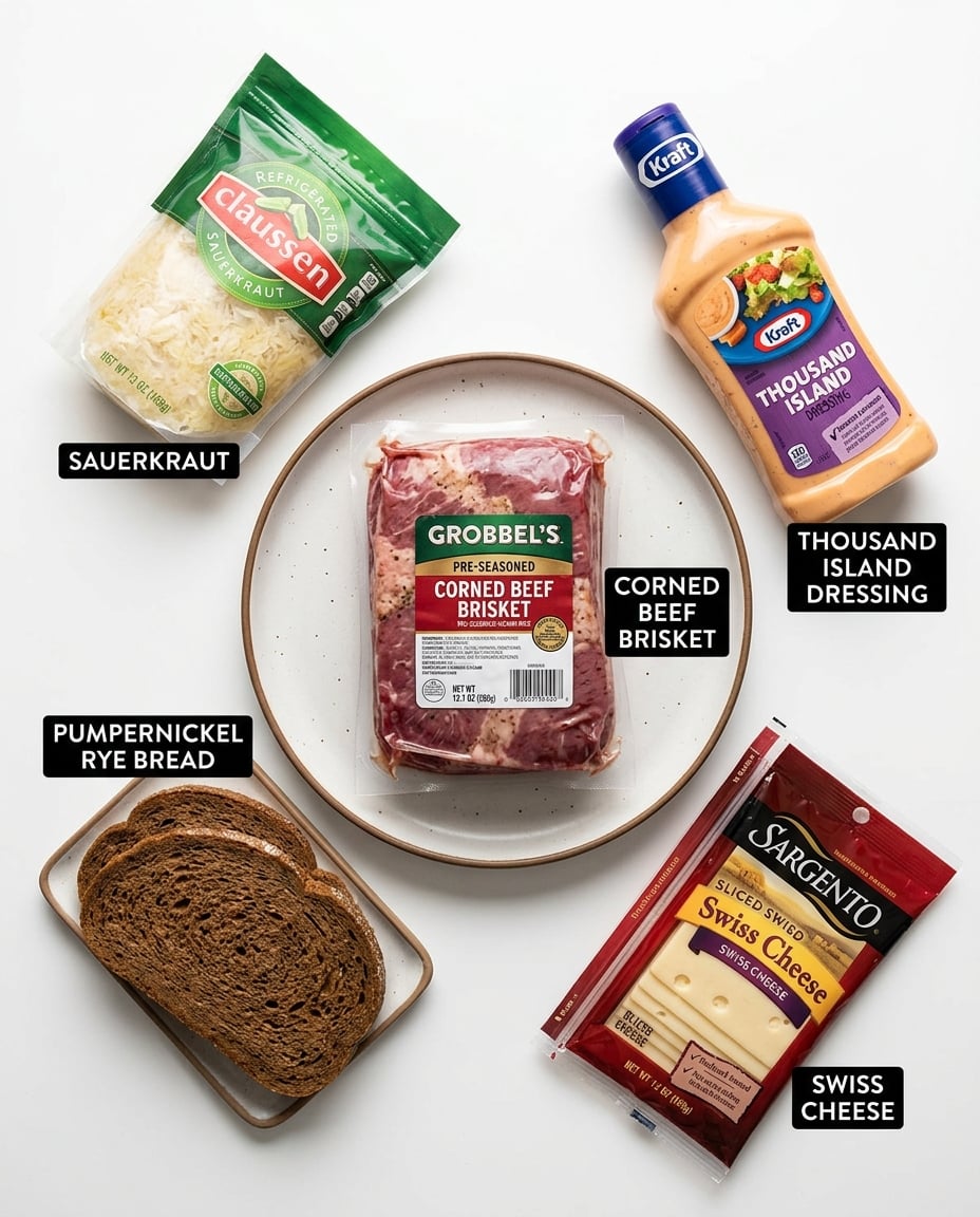 Slow Cooker Reuben Sandwiches Recipe ingredients