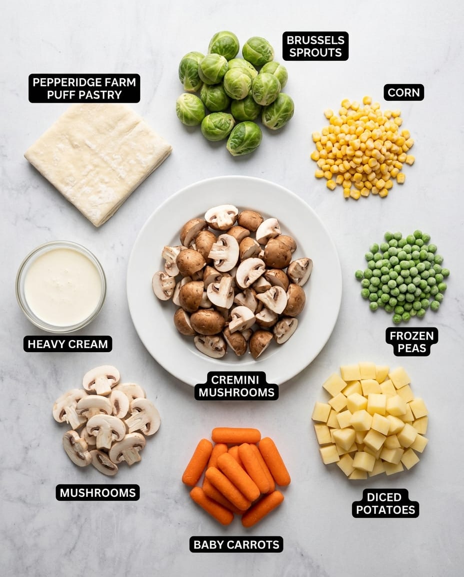 Ingredients for Slow Cooker Vegetable Pot Pie Recipe